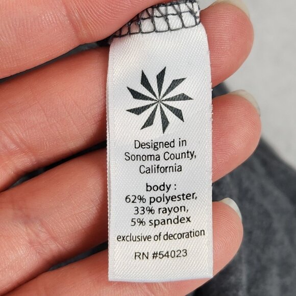 Athleta Dress Womens Small Gray Topanga Ruched T Shirt Stretch V Neck Casual - Picture 9 of 12